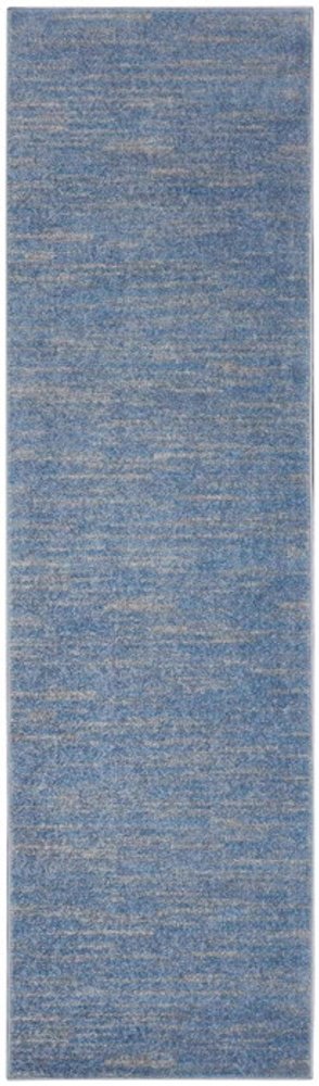 6' Blue And Gray Indoor Outdoor Runner Rug