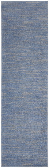 6' Blue And Gray Indoor Outdoor Runner Rug