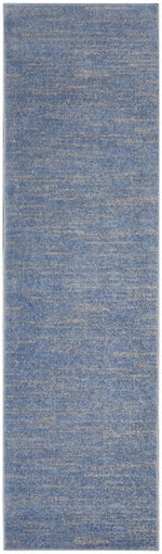 6' Blue And Gray Indoor Outdoor Runner Rug