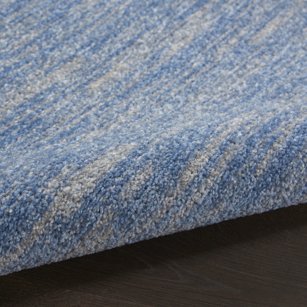 10' Blue And Gray Abstract Striped Indoor Outdoor Runner Rug