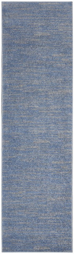 8' Blue And Gray Indoor Outdoor Runner Rug