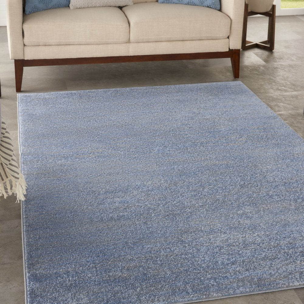 4' X 6' Blue And Gray Indoor Outdoor Area Rug