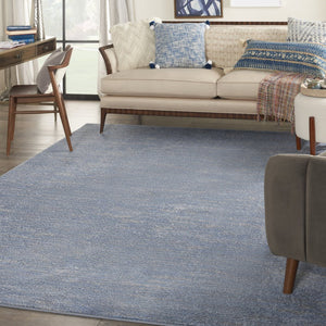 7' X 10' Blue And Gray Indoor Outdoor Area Rug