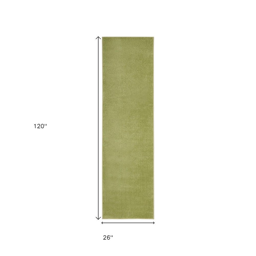 10' Green Indoor Outdoor Runner Rug