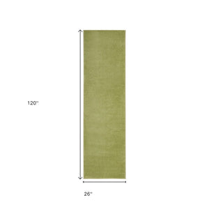 10' Green Indoor Outdoor Runner Rug