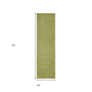 8' Green Indoor Outdoor Runner Rug