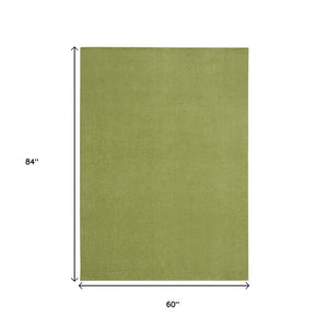 5' X 7' Green Indoor Outdoor Area Rug
