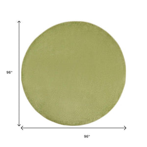 8' X 8' Green Round Indoor Outdoor Area Rug