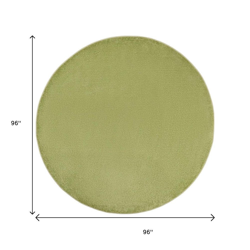 8' X 8' Green Round Indoor Outdoor Area Rug