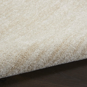 8' Beige And Ivory Indoor Outdoor Runner Rug