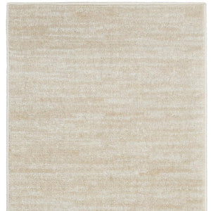 8' Beige And Ivory Indoor Outdoor Runner Rug