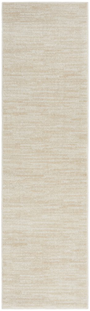 8' Beige And Ivory Indoor Outdoor Runner Rug