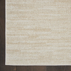8' Beige And Ivory Indoor Outdoor Runner Rug