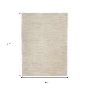 5' X 7' Beige And Ivory Indoor Outdoor Area Rug
