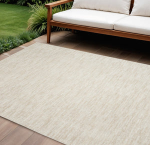6' X 9' Beige And Ivory Indoor Outdoor Area Rug