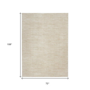 6' X 9' Beige And Ivory Indoor Outdoor Area Rug