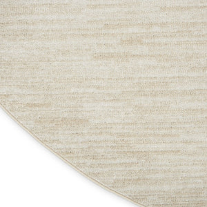 8' X 8' Beige And Ivory Round Indoor Outdoor Area Rug