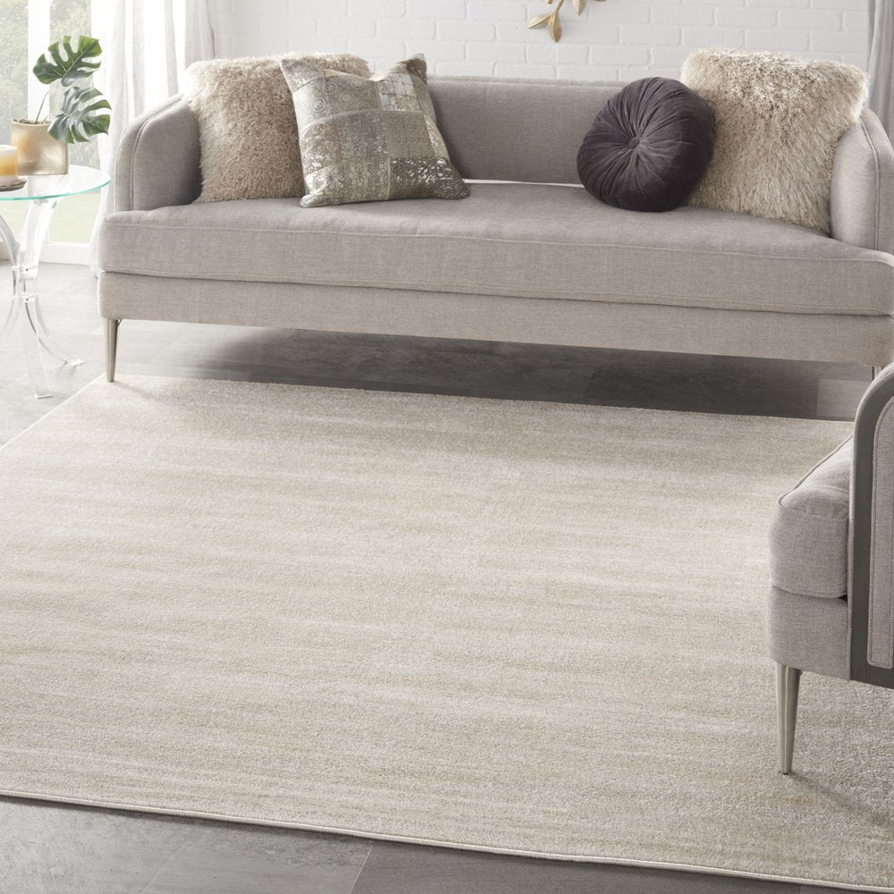 9' Beige And Ivory Square Indoor Outdoor Area Rug