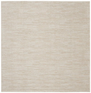 9' Beige And Ivory Square Indoor Outdoor Area Rug