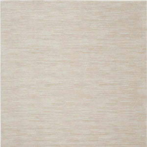 9' Beige And Ivory Square Indoor Outdoor Area Rug