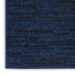 8' Midnight Blue Indoor Outdoor Runner Rug