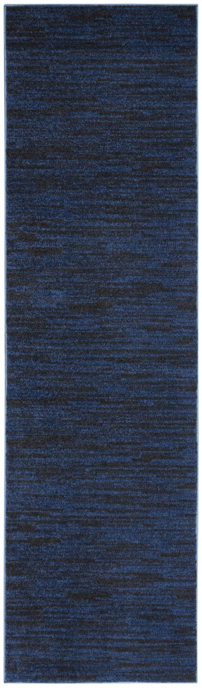 8' Midnight Blue Indoor Outdoor Runner Rug