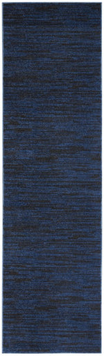 8' Midnight Blue Indoor Outdoor Runner Rug