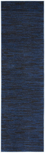 8' Midnight Blue Indoor Outdoor Runner Rug