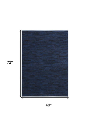 4' X 6' Midnight Blue Stain Resistant Indoor Outdoor Area Rug