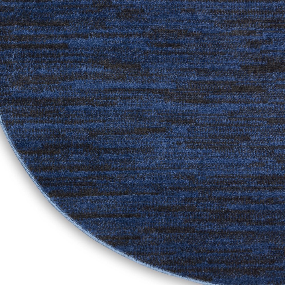 8' Midnight Blue Round Stain Resistant Indoor Outdoor Area Rug