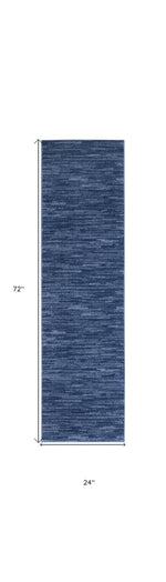 6' Navy Blue Indoor Outdoor Runner Rug