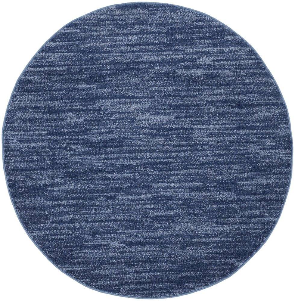 4' Blue Round Indoor Outdoor Area Rug