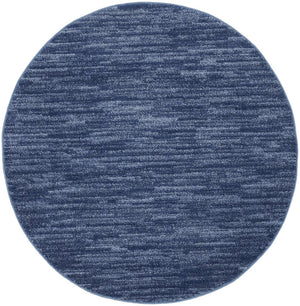 4' Blue Round Indoor Outdoor Area Rug
