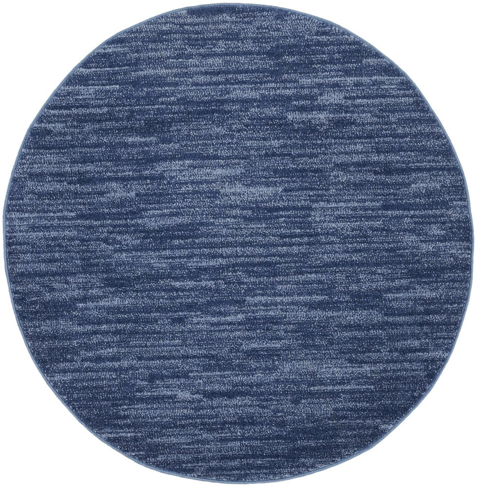 4' Blue Round Indoor Outdoor Area Rug