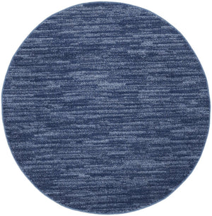 4' Blue Round Indoor Outdoor Area Rug