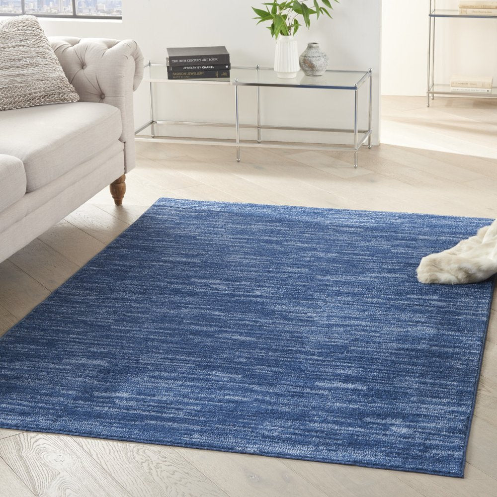5' X 7' Blue Indoor Outdoor Area Rug