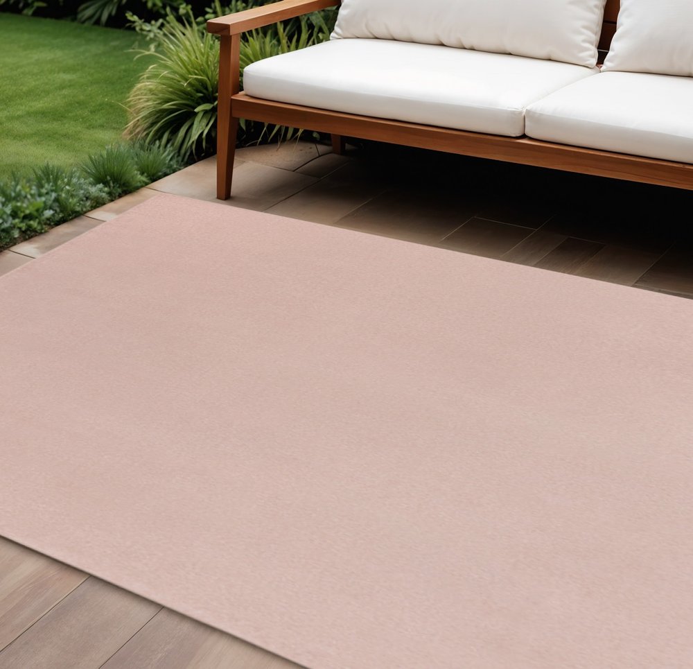 7' X 10' Pink Indoor Outdoor Area Rug