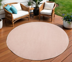 8' X 8' Pink Round Indoor Outdoor Area Rug