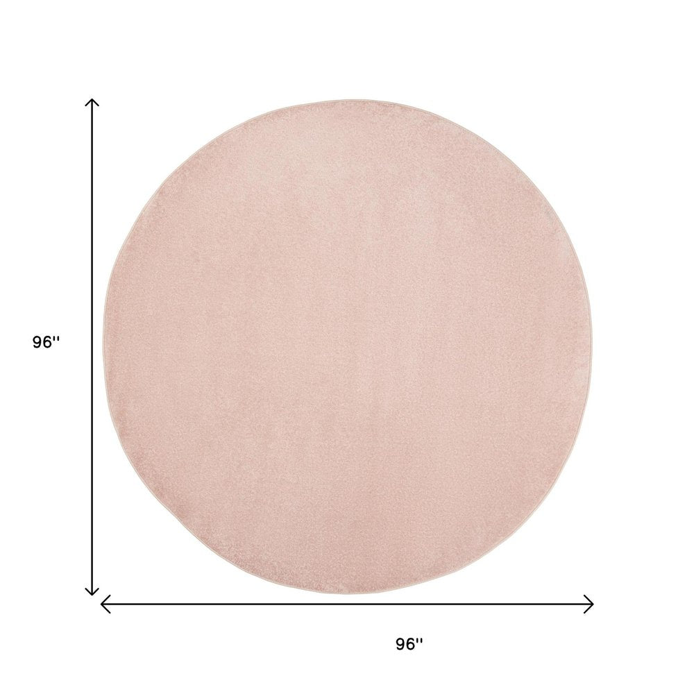 8' X 8' Pink Round Indoor Outdoor Area Rug