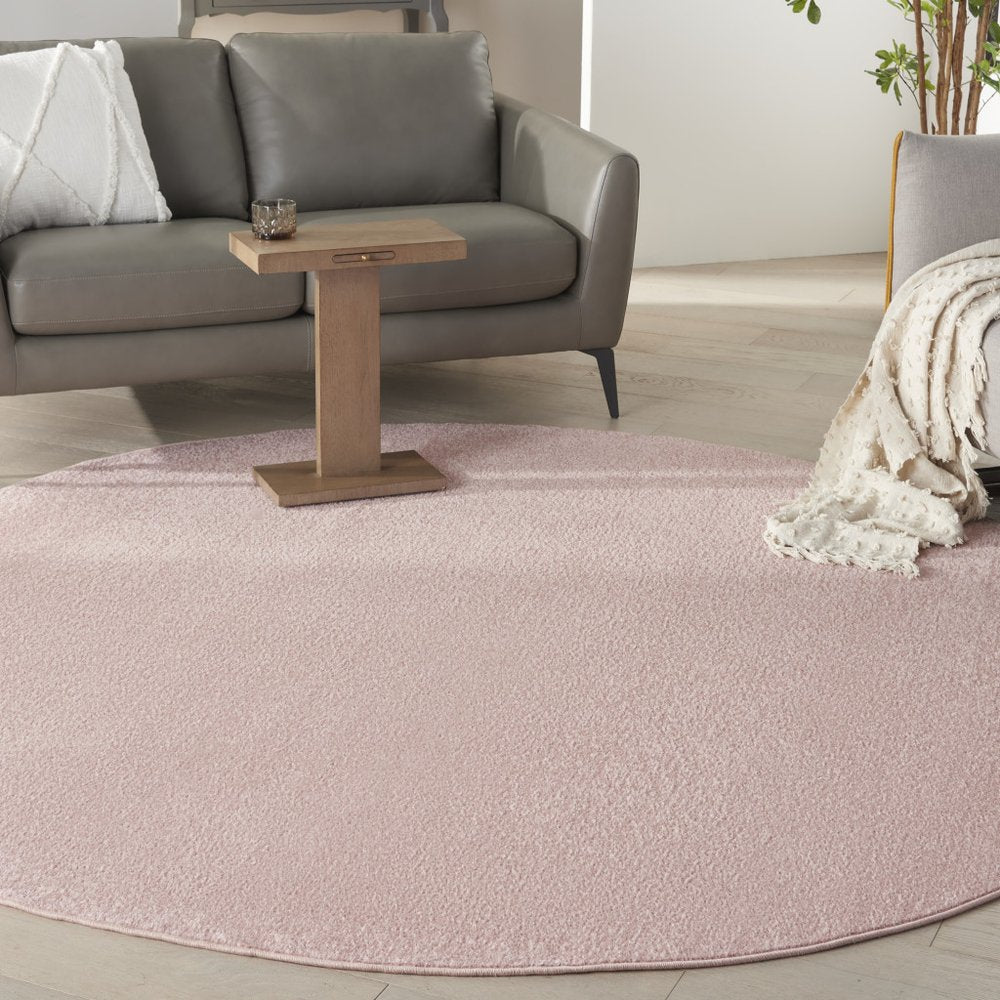 8' X 8' Pink Round Indoor Outdoor Area Rug