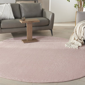 8' X 8' Pink Round Indoor Outdoor Area Rug