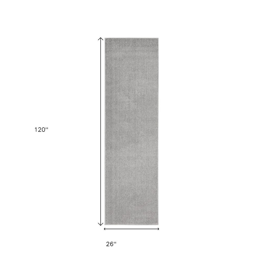 10' Gray Indoor Outdoor Runner Rug