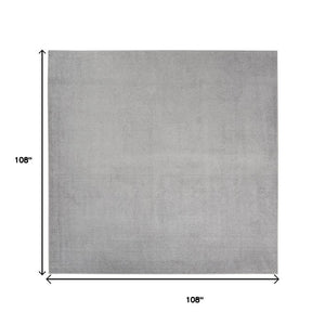 9' Gray Square Indoor Outdoor Area Rug
