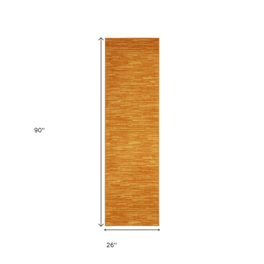 8' Orange Indoor Outdoor Runner Rug