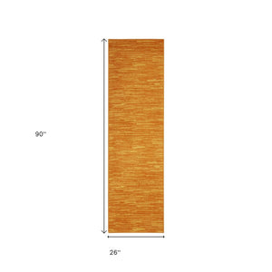8' Orange Indoor Outdoor Runner Rug