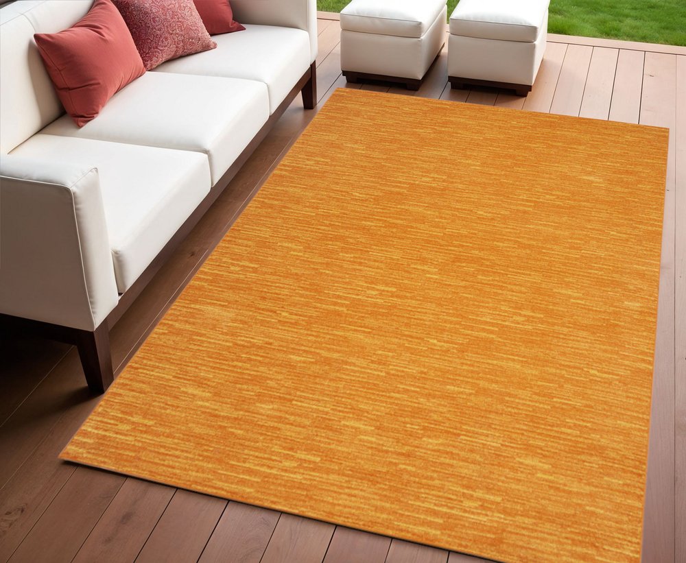 4' X 6' Orange Indoor Outdoor Area Rug