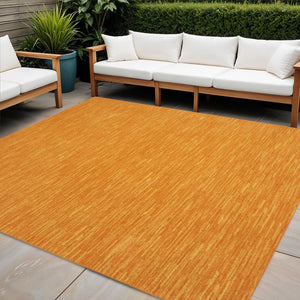 7' Orange Square Indoor Outdoor Area Rug