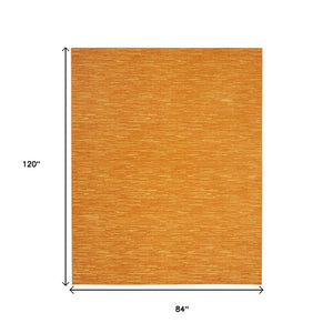 7' X 10' Orange Indoor Outdoor Area Rug