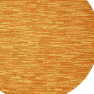 8' X 8' Orange Round Indoor Outdoor Area Rug