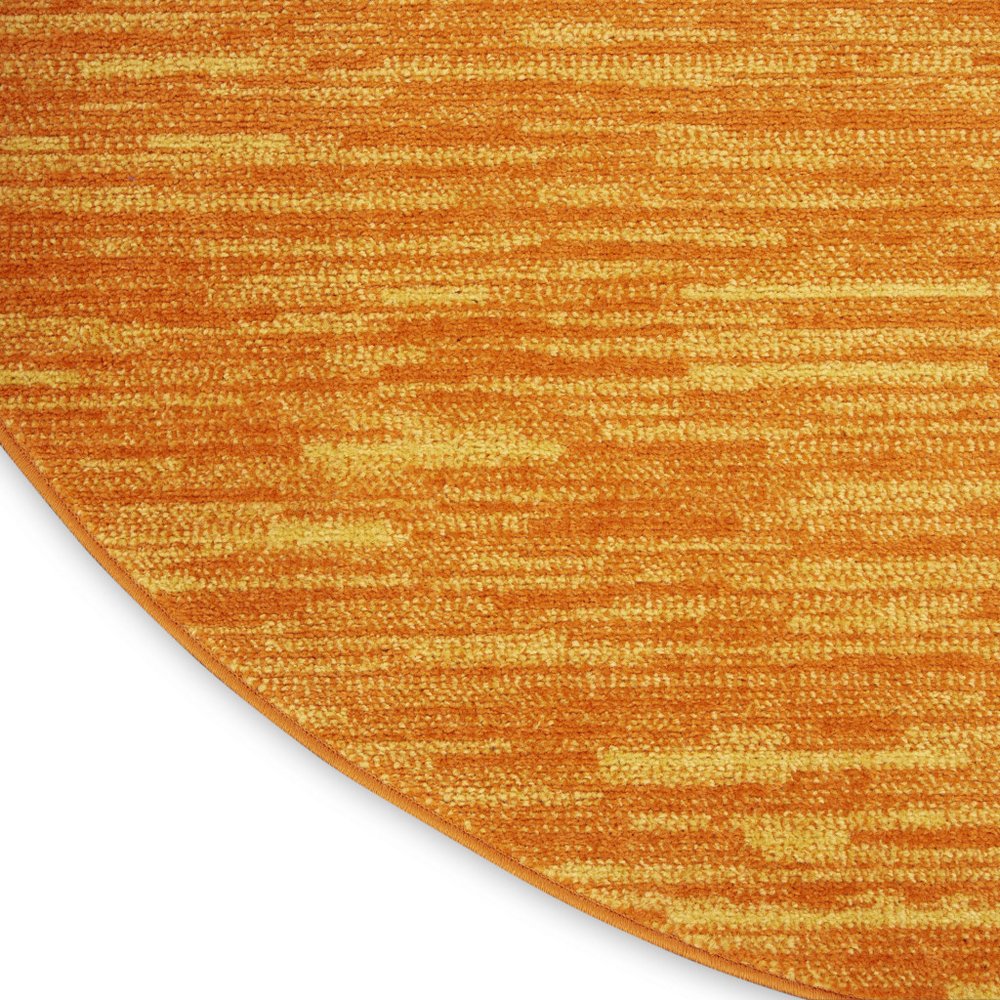 8' X 8' Orange Round Indoor Outdoor Area Rug